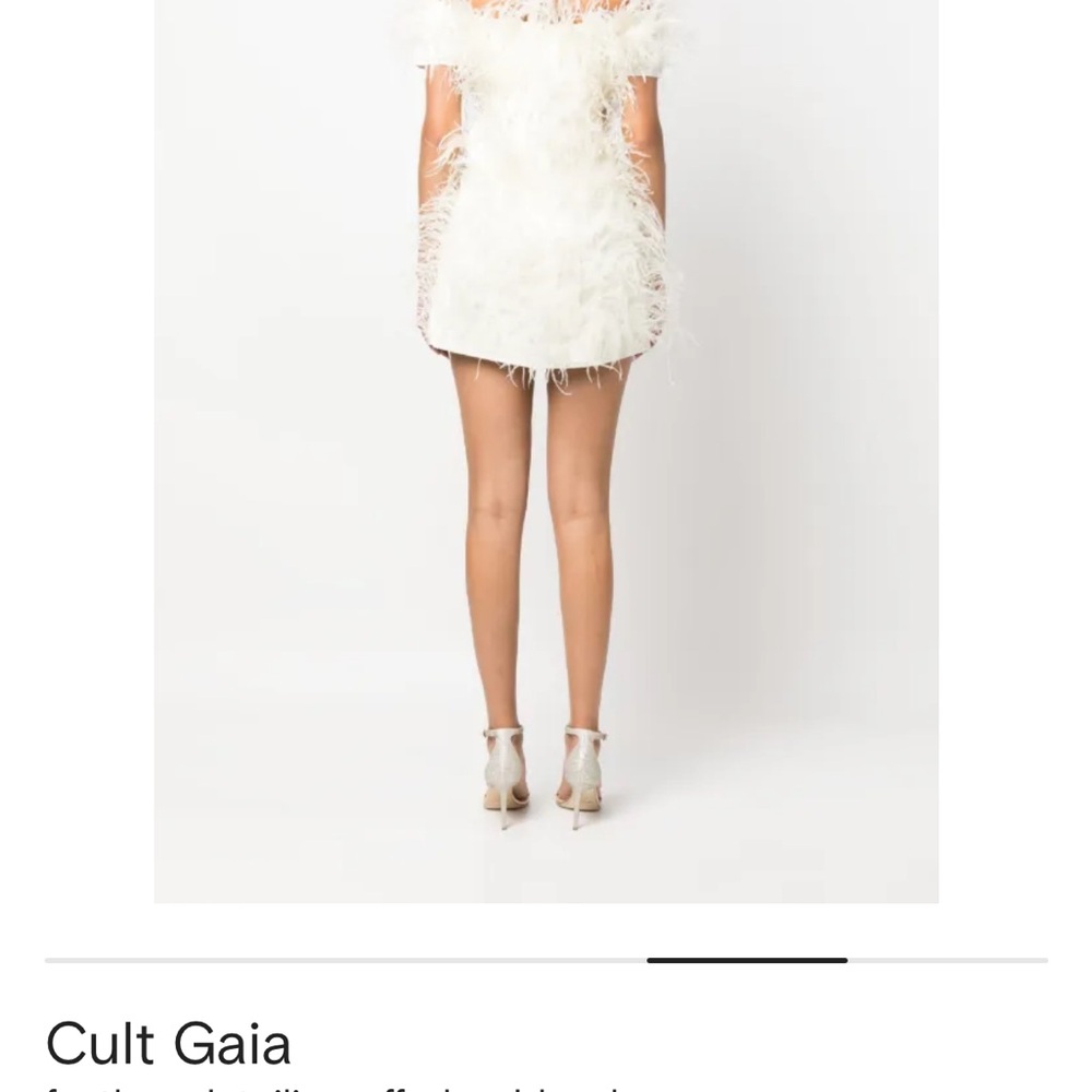 Cult Gaia Ivory Feathered Dress - Picture 4 of 8